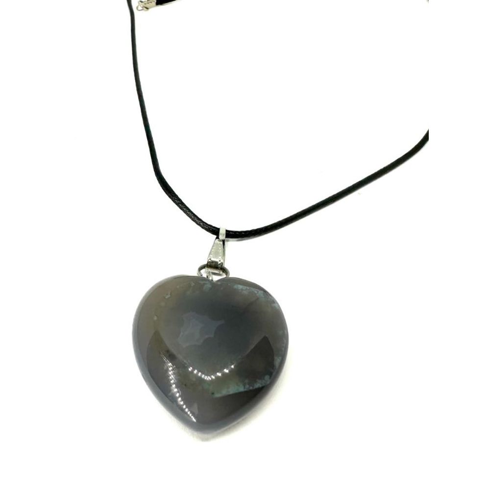 Poludrago kamenje Ogrlica Heart - Grey Agate slika 3