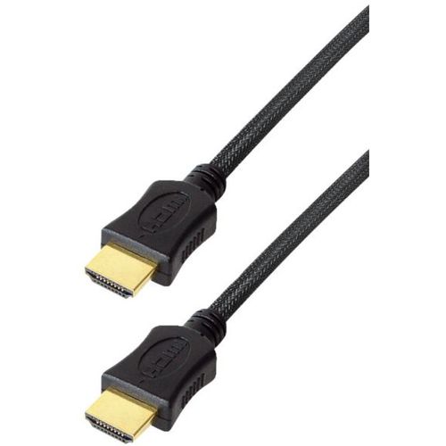 Transmedia High Speed HDMI braided cable with Ethernet 2m gold plugs, 4K slika 1