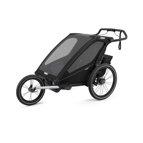 Thule Chariot Sport 2 crna sportska dječja kolica i prikolica za bicikl za dvoje djece (4u1) slika 4