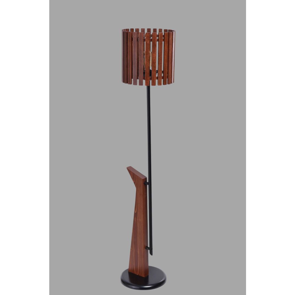 Opviq Podna lampa 722, orah, crna slika 3