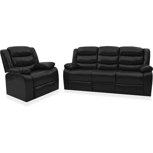 2-dijelni set sofa od umjetne kože crni slika 1