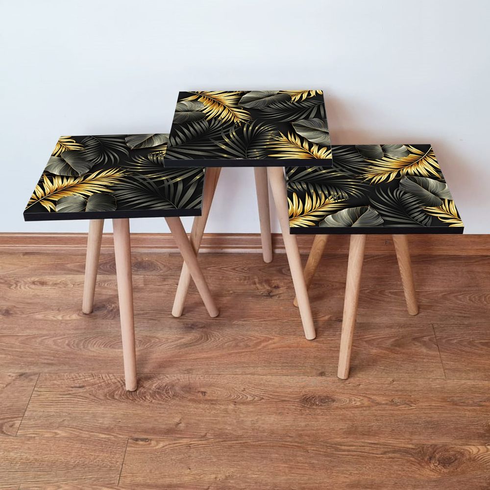 Nesting stolovi 3Shp194 - Set od 3 komada - boje: crna, zlatna slika 1
