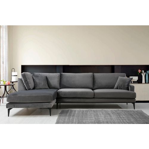 Atelier Del Sofa Kutna garnitura PAPIRA, antracit, lijevi kut, Papira Corner Left (Chl+3R) - Anthracite slika 3