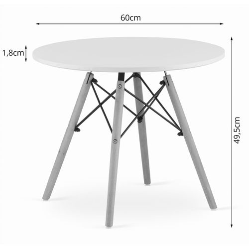 Moderan okrugli bijeli stol 60cm slika 5