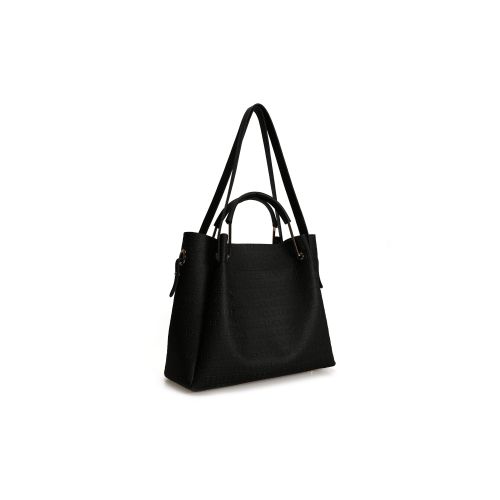 Lucky Bees Ženska torbica ABIGAIL crna veća, 275 - Leather Black slika 4