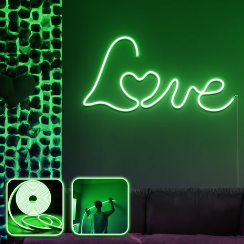 Opviq Dekorativna zidna led rasvjeta Love in Love - Large - Green slika 1