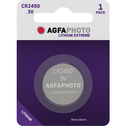 Agfa Baterija litijska, CR2450, 3V, dugmasta, blister 1 kom. - CR2450 B1 slika 1