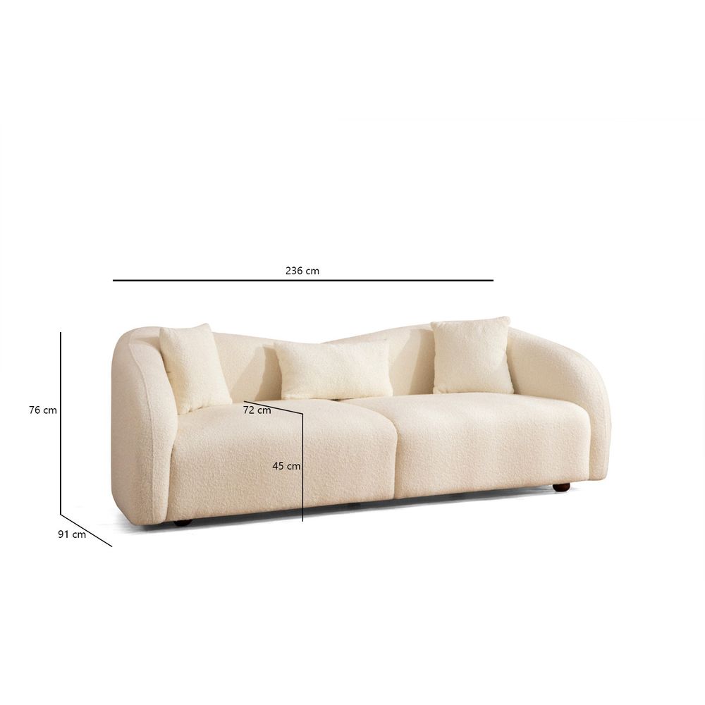 Venedik - Krem Sofa za Tri Osobe slika 12