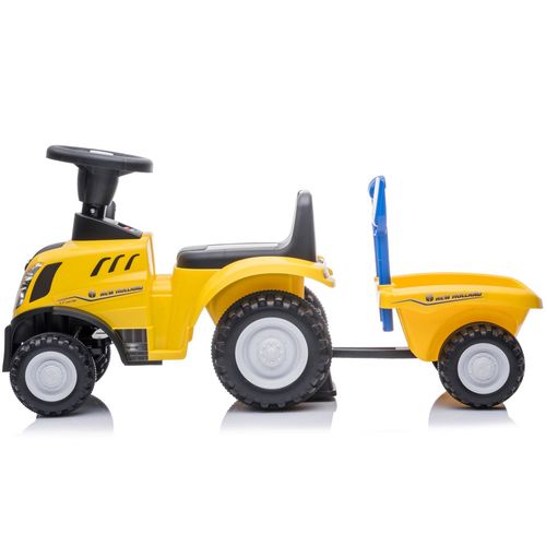 Dječji traktor guralica s prikolicom New Holland žuti slika 3
