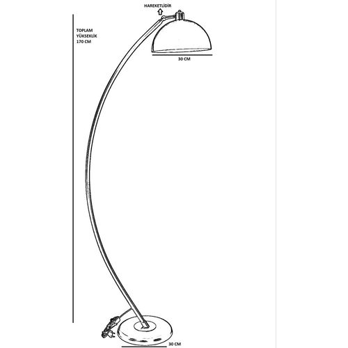 Hilal Mat Krom Lambader Retro 3 Başlıklı Chrome Floor Lamp slika 4