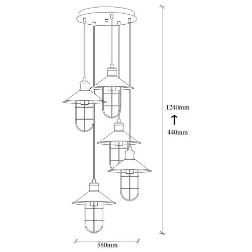 Ayazma - MR-304 Black Chandelier slika 5