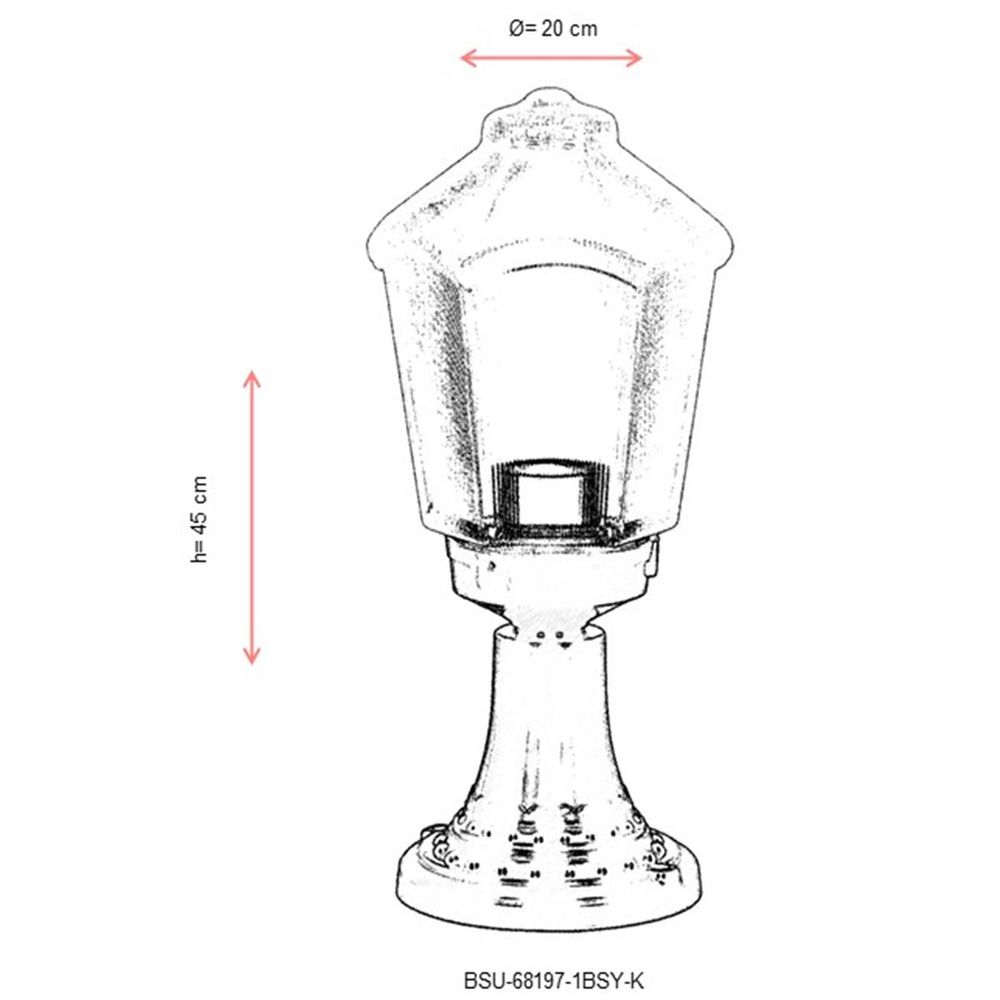 BSU-68197-1BSY-K Crna Spoljna Zidna Lampa slika 3