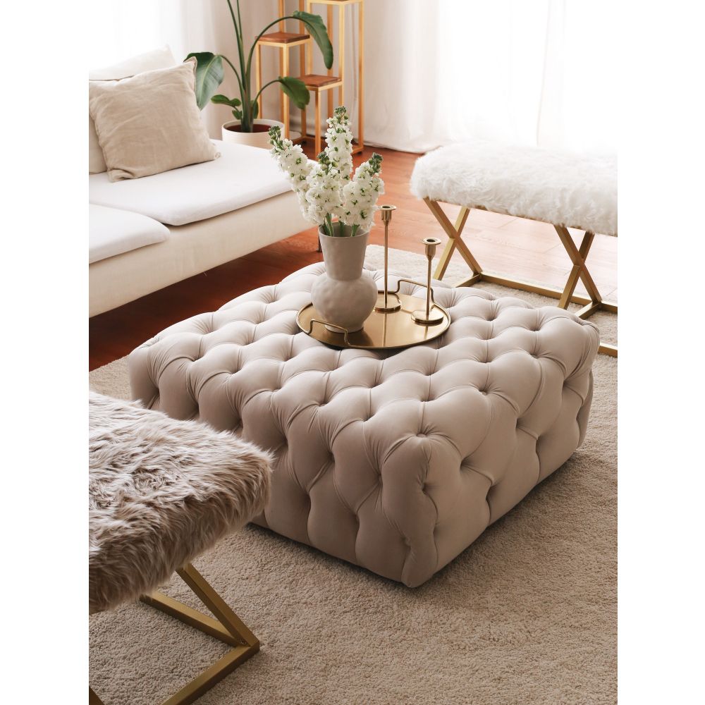 Chester - Kremasti Pouf slika 2