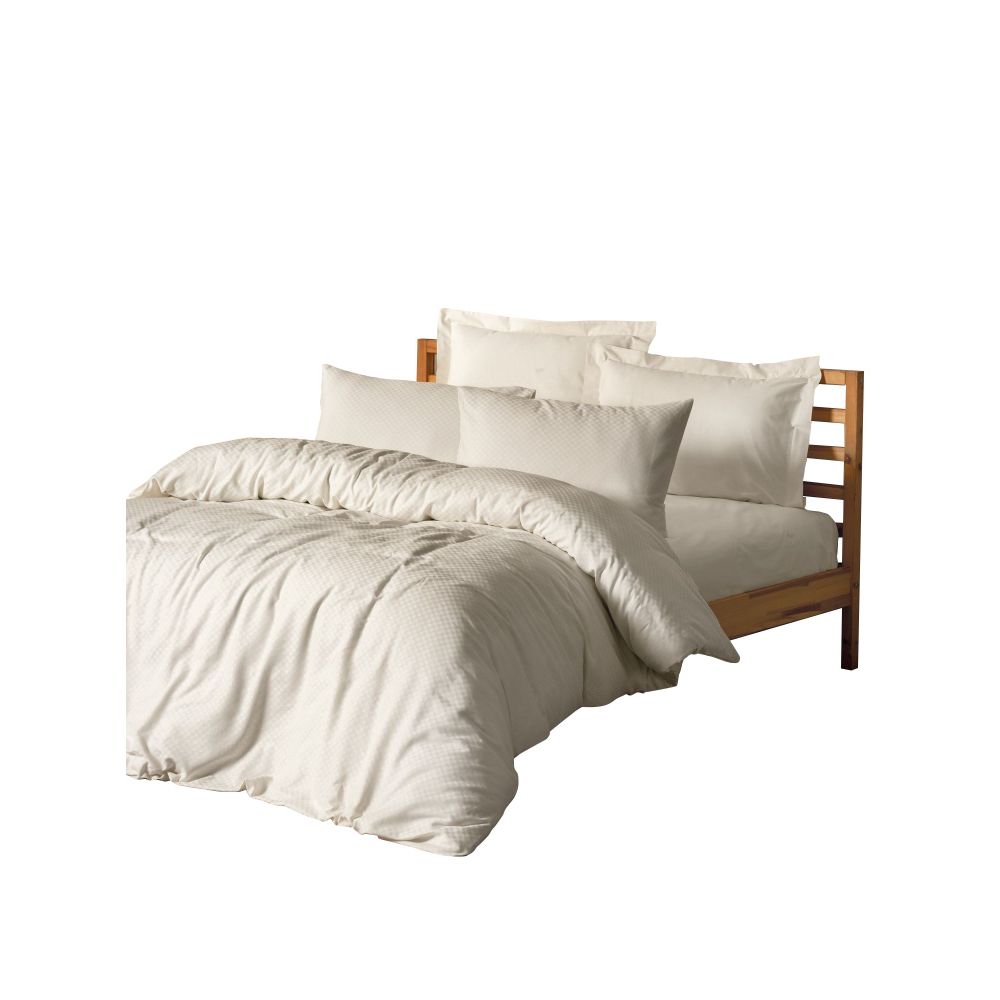 Ranforce double quilt cover set Plaid, colour: cream slika 3