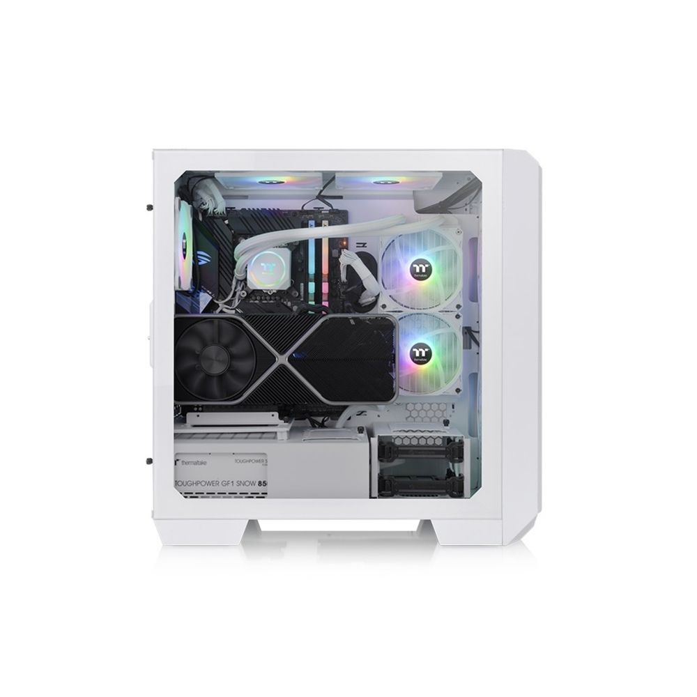 Thermaltake View 300 MX Snow Mid tower, tempered glass 2x 200mm ARGB PWM fan, 1x 120mm ARGB slika 3