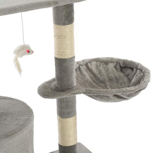 Penjalica za mačke sa stupovima za grebanje od sisala 138 cm siva slika 7