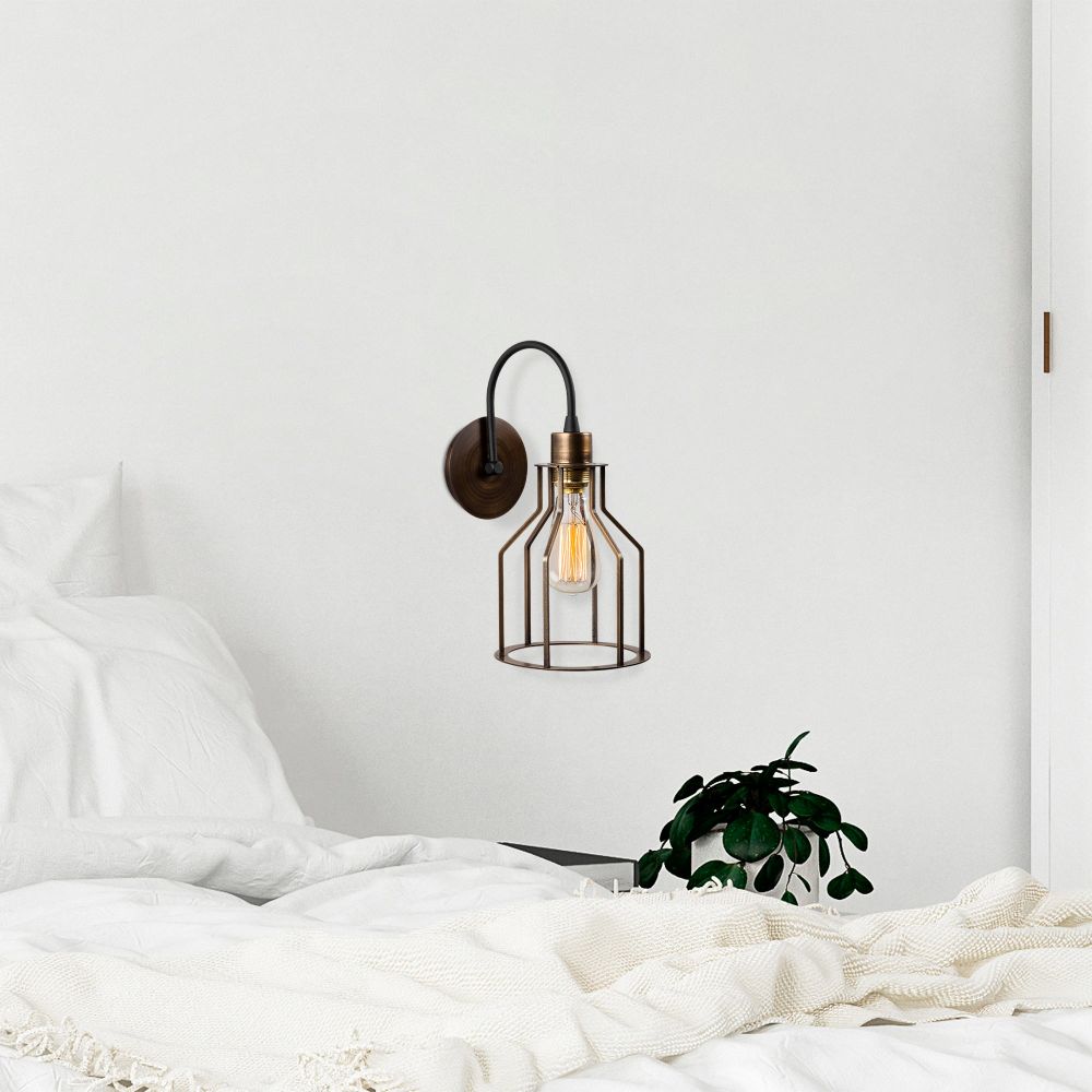 Fellini - MR - 813 Crna Vintage Zidna Lampa slika 1