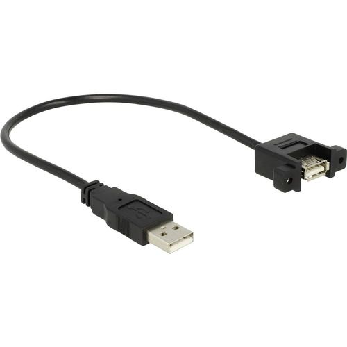 Delock USB kabel USB 2.0 USB-A utikač, USB-A utičnica 0.25 m crna pozlaćeni kontakti 85462 slika 1