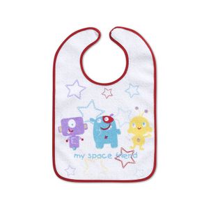 Interbaby podbradak plasti. frotirni - Velcro crveni friends