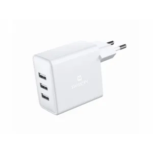 Swissten punjač 3XUSB 15W bela