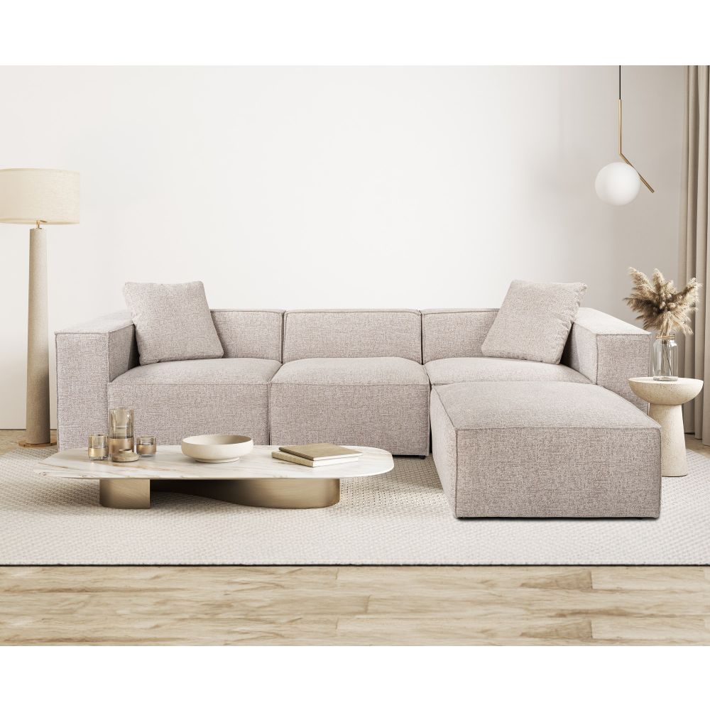 Lora (L1-O1-1R-POUFFE) - Ugao Sofa Mocha Mocha slika 2