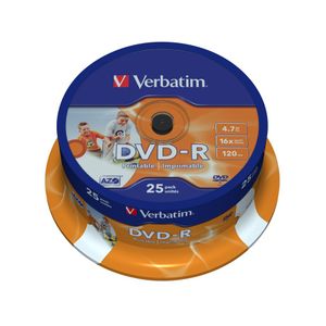 DVD-R Verbatim #43538 4,7GB 16x sp25 Wide Inkjet Printable