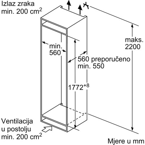 Bosch ugradbeni hladnjak KIV86VSE0 slika 10