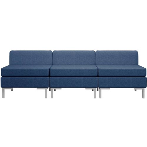 Modularne srednje sofe s jastucima 3 kom od tkanine plave slika 20