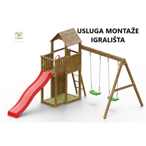 Usluga montaže za drveno dječje igralište BOOMER 3 slika 1