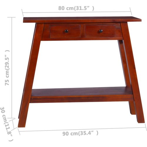 Konzolni stol klasični smeđi 90x30x75cm masivno drvo mahagonija slika 32