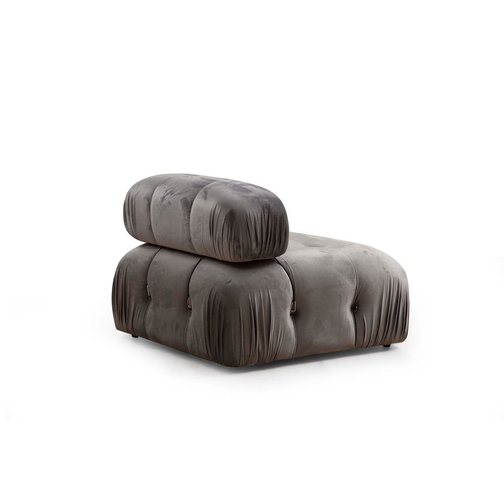 Ugaona Sofa 'Bubble Corner' (L1-O1-1R -Puf) - Siva slika 7