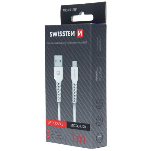 SWISSTEN kabel USB/microUSB, 2A, 1m, bijeli slika 2