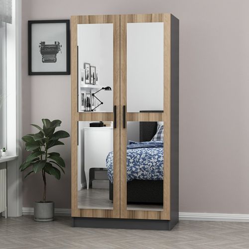 Woody Fashion Garderoba, Kale Mirror Anthracite Oak - 210 slika 3