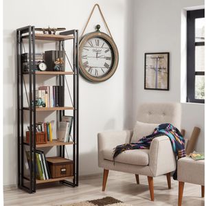 Cosmo Penta Atlantic Pine Black Bookshelf
