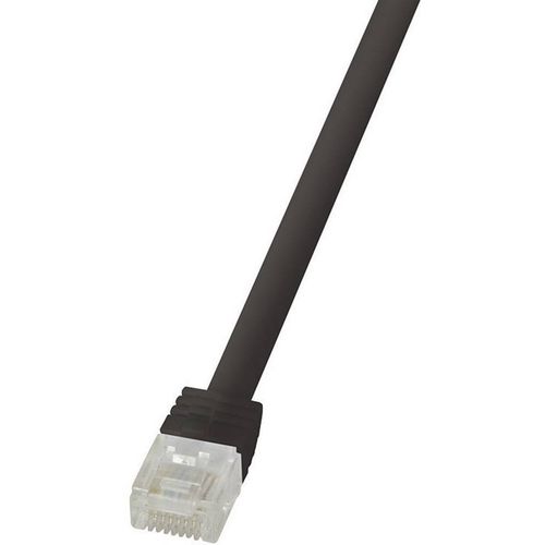 LogiLink CF2013U RJ45 mrežni kabel, Patch kabel cat 6 U/UTP 0.25 m crna visokofleksibilan 1 St. slika 1
