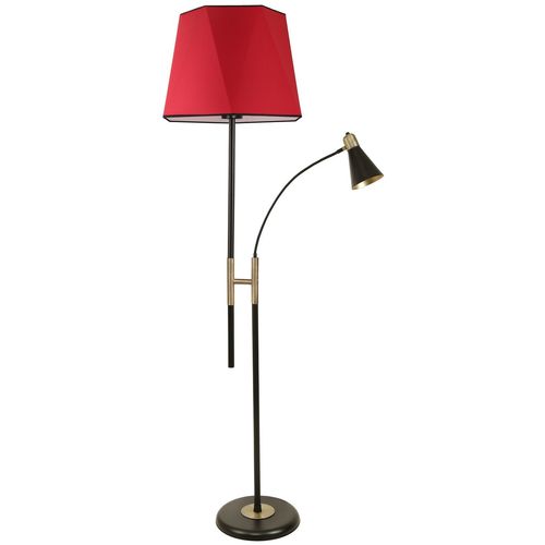 Forza Siyah Lambader Altıgen Kırmızı Abajurlu Red Floor Lamp slika 1