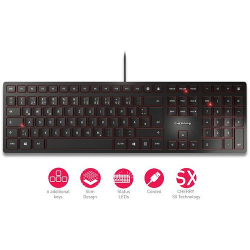 Cherry KC-6000 Slim tastatura, USB, YU, crna slika 3