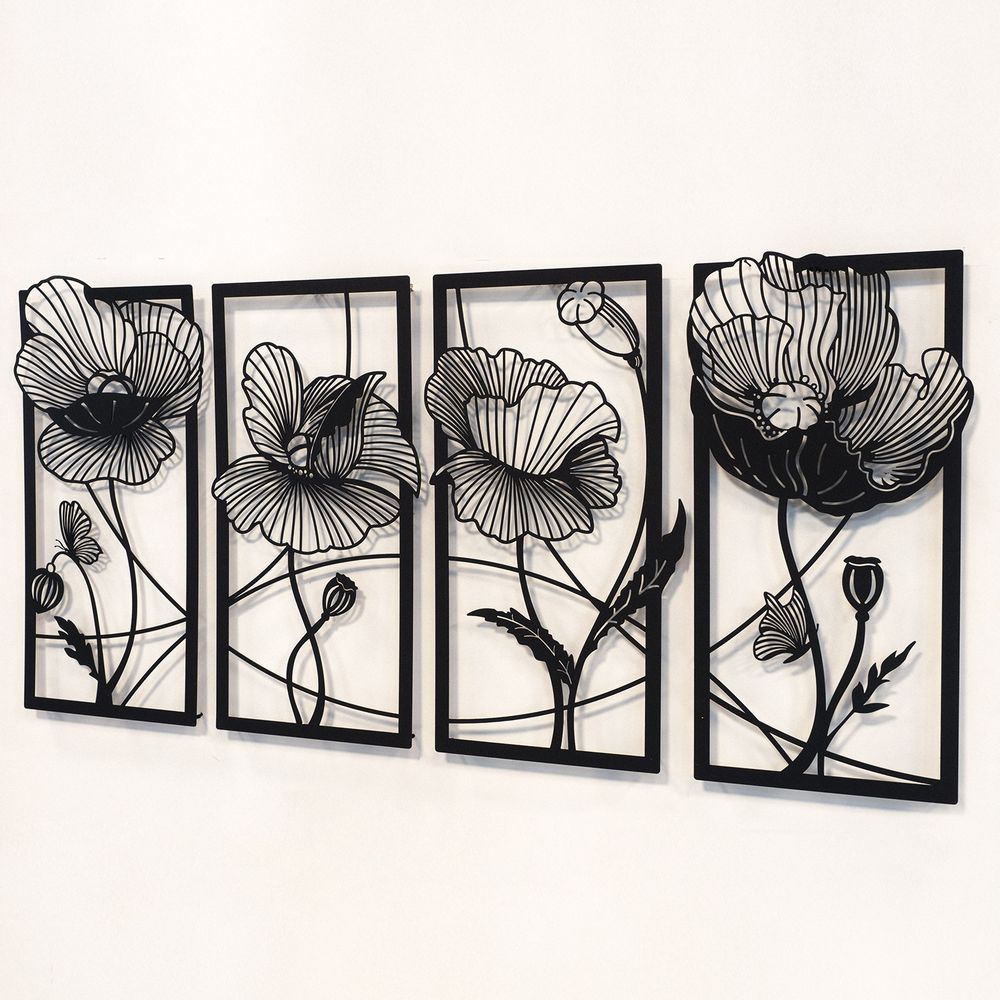 Blossom - APT573LS Crni Dekorativni Metalni Zidni Ukras slika 2
