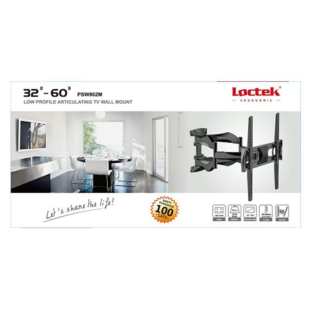 LOCTEK LCD NOSAČ ZGLOBNI PSW-862M 32"-65" slika 5