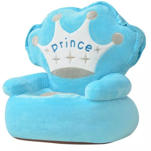 Plišana dječja fotelja s natpisom Prince plava slika 1
