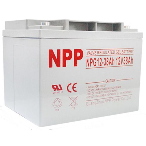 NPP NPG12V-38Ah, GEL BATTERY, C20=38AH, T14,197*165*174*174, 11KG, Light grey slika 2