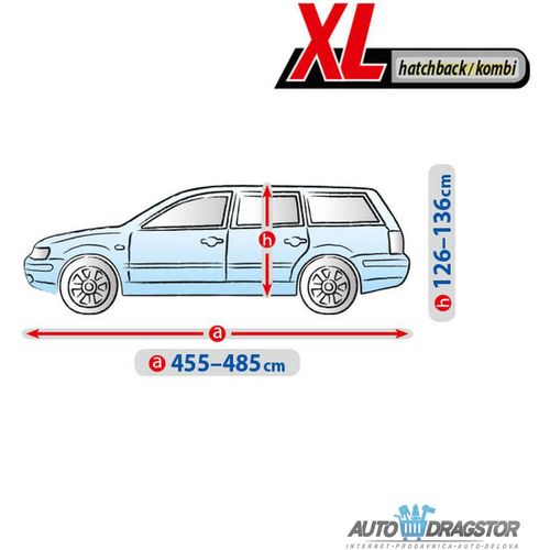 CERADA ZA AUTOMOBIL XL HATCHBACK/KOMBI D 455-485/Š 126-136/V 148CM VODONEPROPUSNA slika 3