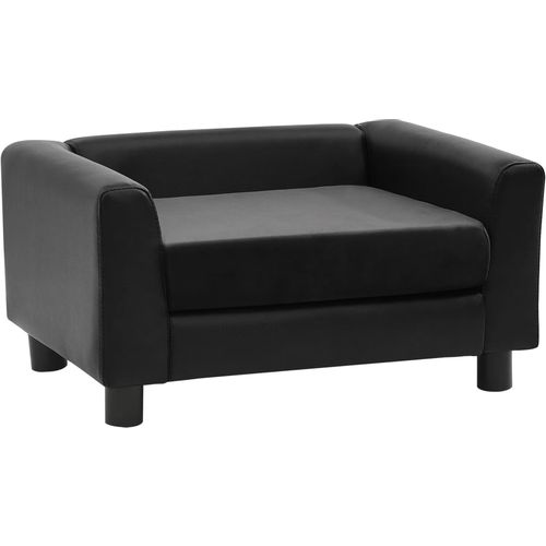 Sofa za pse crna 60 x 43 x 30 cm od pliša i umjetne kože slika 34