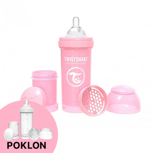 Twistshake Anti-Colic bočica 260ml Pastelna ružičasta + GRATIS Anti-Colic 260ml Bijela