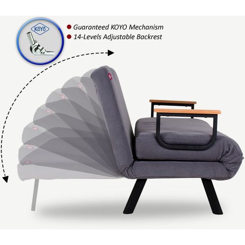 Atelier Del Sofa Fotelja na razvlačenje SANDO sivi, Sando Single - Grey slika 8