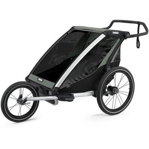 Thule Chariot Lite 2 zeleno (agava)/crna sportska dječja kolica i prikolica za bicikl za dvoje djece (4u1) slika 15