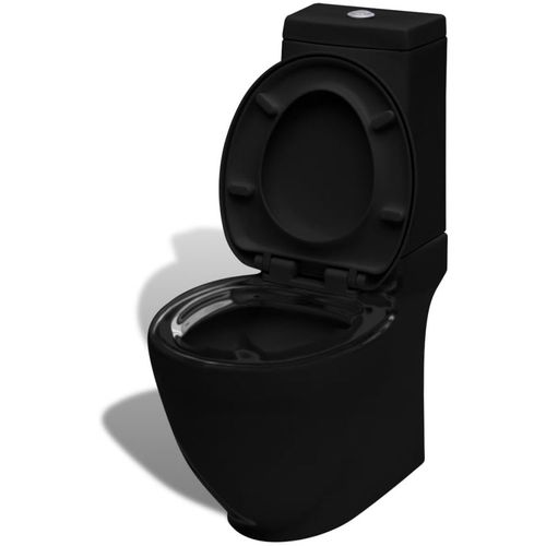 Keramička okrugla toaletna školjka s protokom vode crna slika 13