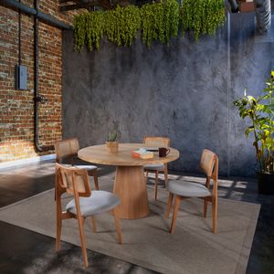 Albero146 Prirodni Set Trpezarijskog Stola i Stolica (5 Komada)
