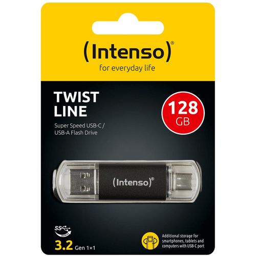 (Intenso) USB fleš disk 128GB, USB 3.2, USB-C, USB-A, Twist Line slika 5