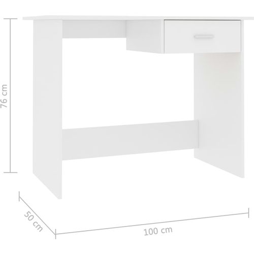 Radni stol bijeli 100 x 50 x 76 cm od iverice slika 16